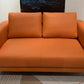 Modern orange 2-seater sofa with scratch-resistant tech leather and metal legs, suitable for contemporary home or office spaces 現代橙色雙人沙發，耐刮科技皮，金屬腳座，適合現代家居或辦公空間